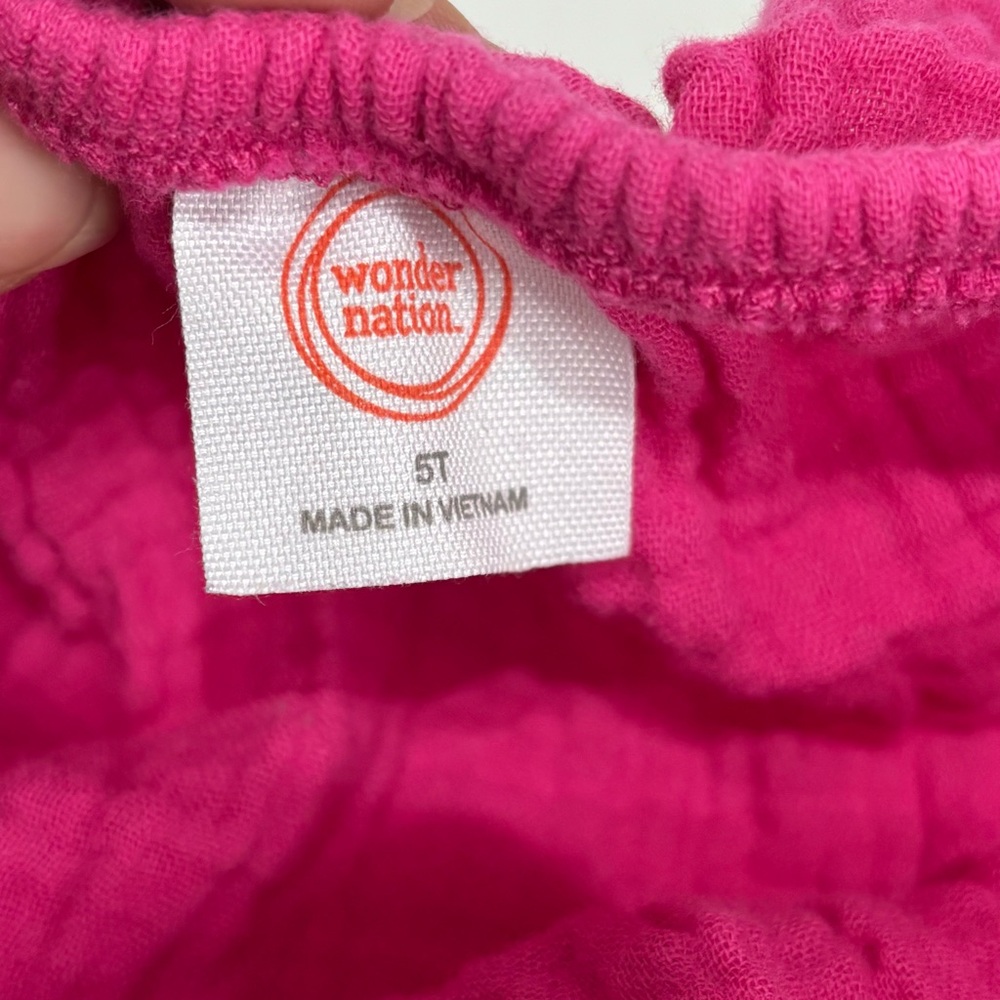 Pink & Fuchsia Wonder Nation Toddler Girl Ruffled & Flutter Sleeve Dress 5T - Picture 5 of 14